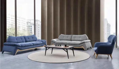 Produktbild von Moderne Wohnzimmer Couchgarnitur 3+3 Sitzer Polster Sessel Sofagarnitur