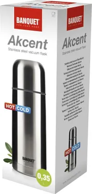 Produktbild von Thermoskanne, Thermobecher, Edelstahl, Silber Akcent 0,35 l
