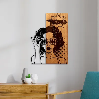 Produktbild von Wallity, Wow, Wandskulptur, Nussbaum, 50 % HOLZ, 42 x 58 x 3 cm