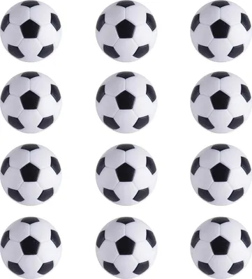 Image de pack de 12 Balles de baby-foot 36mm Noir, Jeu de remplacement de haute qualité en ABS