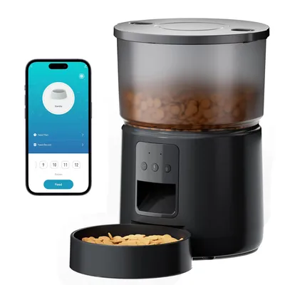 Produktbild von Futterautomat Katze APP: 2.4G/5G WiFi Futterautomat Hund - Automatische Futterstation Katzen - Futterspender Haustiere Trockenfutter