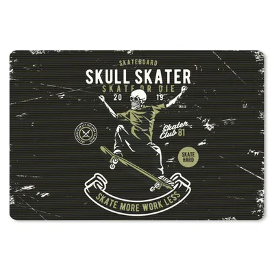 Obrázok produktu pre Podložka pod myš - Skeleton - Skateboard - Retro - 60x40cm - Rohožka pod myš
