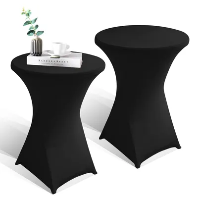 Productafbeelding van 2 stuks statafelhoezen 80 x 110 cm, elastische tafelhoezen voor bruiloften en feesten