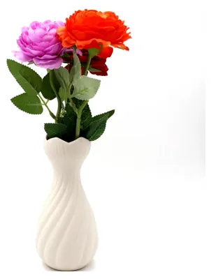 Produktbild von Keramikvase - Weiße Blumenvase für Pampasgras, moderne Dekoration für Tisch- und Wohnbereich