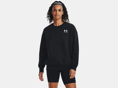 Imagen del producto de Sudadera de forro polar Under Armour Essential, color negro, talla XS, para mujer