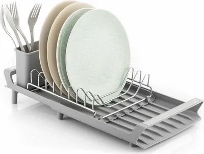 Zdjęcie produktu dla InnovaGoods® Wysuwany ociekacz do naczyń 28-47 cm, ociekacz do naczyń ze stali nierdzewnej z kątem nachylenia 30º, idealny do utrzymania porządku i oszczędzania miejsca.