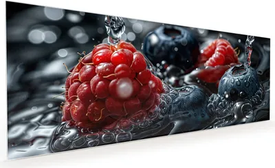 Produktbild von Küchenrückwand Spritzschutz Glas mit Motiv Früchte im Wasser 40 x 40 cm