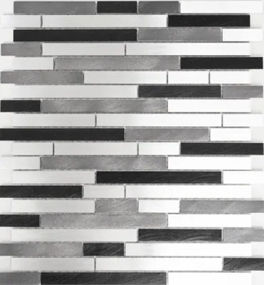 Produktbild von Mosaik Rückwand Aluminium Verbund Alu alu grau schwarz Fliesenspiegel Küche MOS49-0308_f