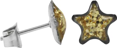 Produktbild von Ohrstecker Chirurgenstahl glitzernder Stern Farbe - Gold