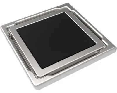 Produktbild von Duschrinne Edelstahl Bodenablauf Ablaufrinne Duschablau Bad 110x110mm Schwarz