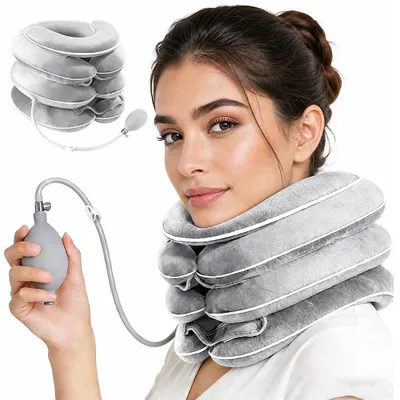 Immagine prodotto di Cuscino gonfiabile per il collo con design a 3 strati per alleviare il dolore