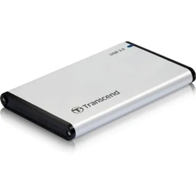 Produktbild von Transcend StoreJet 25S3, HDD / SSD-Gehäuse, 2.5", Serial ATA III, 6 Gbit/s, USB Anschluss, Silber