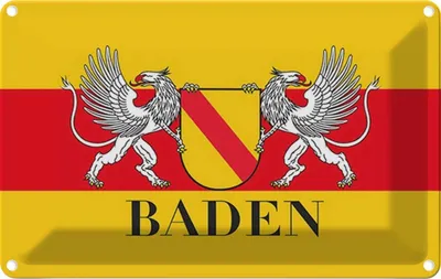 Produktbild von vianmo Blechschild 20x30 cm Baden Wappen Flagge Abenteuer Reisen Urlaub Fahne