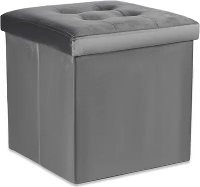 Produktbild von Klappsessel L mit Knöpfen - 38x38x38cm Samt grau