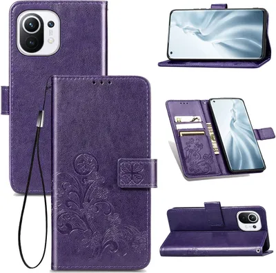 Produktbild von König Design Hülle kompatibel mit Xiaomi Mi 11 Kunstleder Handyhülle - Handy Case Violett