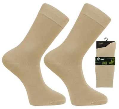 Produktbild von Bambussocken - Beige - 1 Paar - Glatt - Größe 43-45