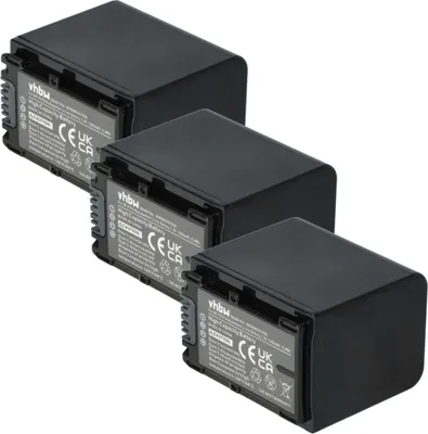 Produktbild von vhbw 3x Akku kompatibel mit Sony HDR-PJ810E, HDR-TD10, HDR-TD10E, HDR-TD20VE, HDR-TD30 Videokamera Camcorder (1300 mAh, 7,2 V, Li-Ion) + Infochip