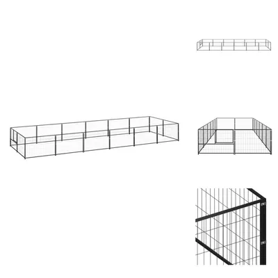 Obrázek produktu pro vidaXL Psí bouda černá 12 m² ocel - Psí boudy a výběhy