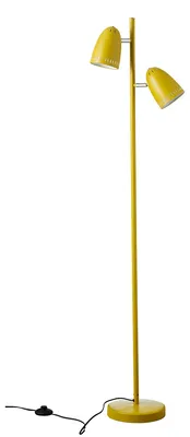 Immagine prodotto di Lampada da terra "Dynamo" con due paralumi, color giallo senape.