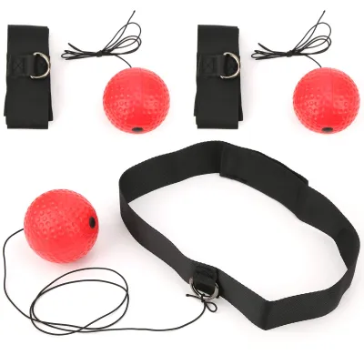 Image de Boksbal, lot de 3 balles d'entraînement réactives avec sangle réglable