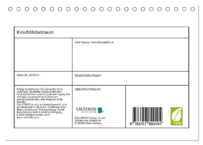 Produktbild von Kirschblütentraum (Tischkalender 2026 DIN A5 quer), CALVENDO Monatskalender