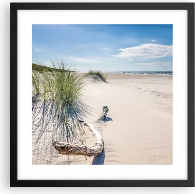 Produktbild von Gerahmtes Poster - Schwarzer Rahmen - Mrzezyno Strand Meer - 40x40 cm - Wand Bild - Wanddeko - Wandbilder - Kunstposter - Wandposter - Bilderrahmen - Bilder - Kunstdruck - Wandbild - P2BAC40x40-4281