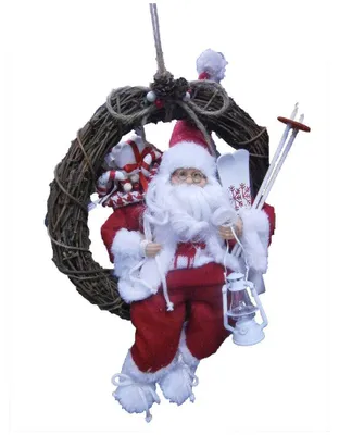 Image de Couronne de Noël à suspendre - Père Noël