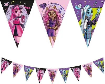 Produktbild von Wimpel Girlande aus Papier Monster High Best Students