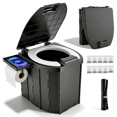 Produktbild von Solidchoice – Faltbares Campingtoilet, leicht, 5 Liter Fassungsvermögen, ideal für Outdoor-Aktivitäten