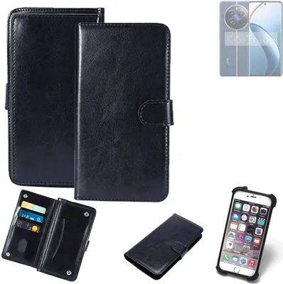 Produktbild von K-S-Trade 360° Hülle kompatibel mit Realme 12 Pro 5G schwarz Kunstleder Case BookCase WalletCase Kunstlederederhülle Handyhülle, Rundumschutz