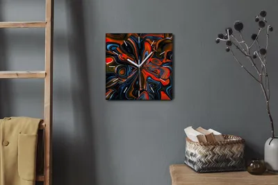 Produktbild von Coloray Hodiny Unikátní 30x30 cm  Tiché hodiny Pro obývací pokoj a kuchyň Nástěnné hodiny Plátno Bílé ručičky hodin - Barevná iluze