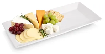 Obrázek produktu pro Porcelánový servírovací talíř, bílý, 35x17x2 cm