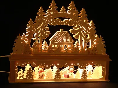 Produktbild von Original Erzgebirgischer Marken Schwibbogen Lichterbogen 50 x 43 cm K50-2_482