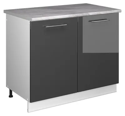 Immagine prodotto di Mobile lavello cucina Vicco Fame-Line Antracite lucido/Bianco 100 cm, PL Marmo, Model 61904