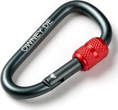 Produktbild von Owney Schraubkarabiner schwarz rot 6cm