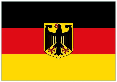 Produktbild von Wallario Premium Glasbild, freischwebende Optik, kräftige Farben, Größe 100 x 70 cm Motiv Deutsche Flagge mit Wappen