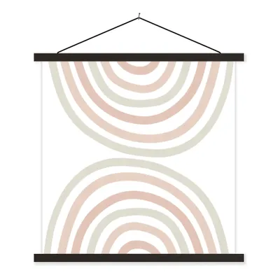 Produktbild von MuchoWow® Textilposter Regenbogen - Design - Pastell 40x40 cm mit schwarzem Rahmen - Fotos