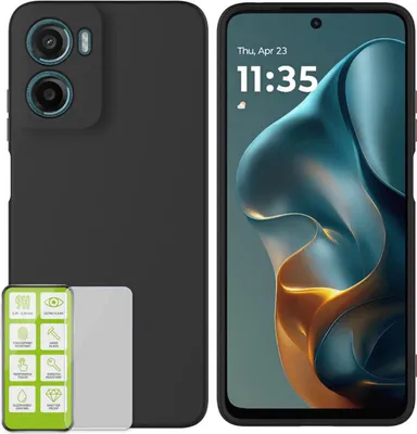 Produktbild von TPU Hülle + Schutzglas für Motorola Moto G06 4G Silikon Schutz Bundle 9H Glas