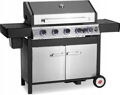 Immagine prodotto di Barbecue a gas LANDMANN Triton maxX PTS 5.1 Premium Barbecue a gas Coperchio a doppia parete Zona maxX Calore massimo Griglia in ghisa smaltata Marchio del barbecue