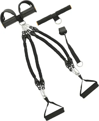 Produktbild von Multifunktionaler Pedaltrainer Fitness Expander Mit Elastischem Zugseil Für Zuhause Robustes Widerstandsband Zur Ganzkörper-übung Und Muskeltraining Für Bauch Armtraining