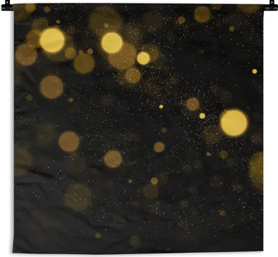 Produktbild von MuchoWow® Wandteppich Wandbehang Gold - Abstrakt - Luxus - Schwarz 60x60 cm Tapisserie Dekoration Wandtuch - Dekorationen - Wand Decke