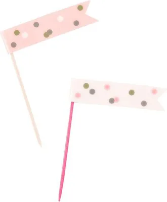 Produktbild von 6 glitzer Flaggen Picker roségold