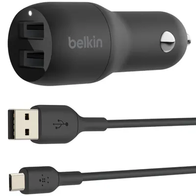 Produktbild von Belkin USB-A Kfz-Ladegerät, 24W 1m Micro-USB Kabel CCE002bt1MBK