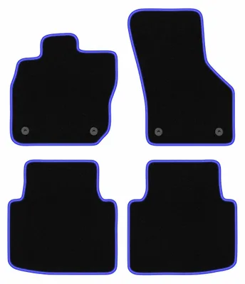 Image de Tapis de sol en moquette pour Skoda Superb IV 2023- (break/liftback) – jeu 4 pièces, noir/bleu, sur mesure – Wielganizator CARLUX