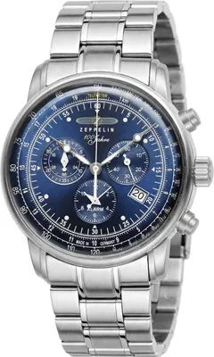 Produktbild von ZEPPELIN 7680MB-3 Chronograph Uhr Herrenuhr Edelstahl Chrono Datum Alarm silber