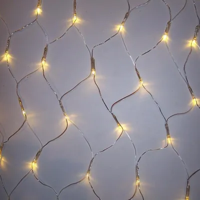 Produktbild von LED Pavillon Lichternetz 128er warmweiß 3x3m Timer Kabel transparent BA11752