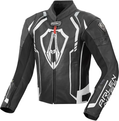 Immagine prodotto di Giacca in pelle da moto Arlen Ness Track, nero/bianco, 48