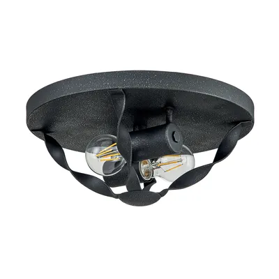 Zdjęcie produktu dla Plafon okrągły Bradbury popielaty 2xE27x60W metal wym:13,9x33x33cm IP20 Quoizel