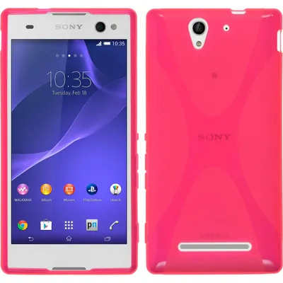 Produktbild von PhoneNatic Case kompatibel mit Sony Xperia C3 - pink Silikon Hülle X-Style + 2 Schutzfolien