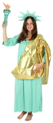 Produktbild von Foxxeo Kostüm Freiheitsstatue Damen Größe S-XXXL Fasching Karneval Kleid XL
